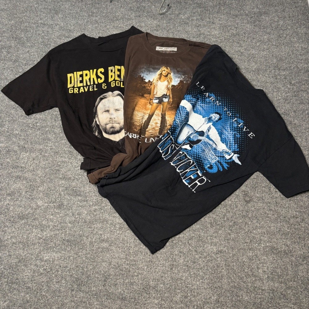 Mixed Lot T-Shirt Mens M Black Brown Dierks Bentley Carrie Underwood Rucker